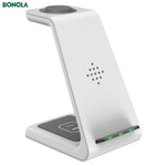 Bonola 3 in1 Wireless Charger For iPhone 11/Xs AirPods Apple Watch 23 Wireless Charging Stand for iWatch iPhone 11Pro/Xr/Xs Max